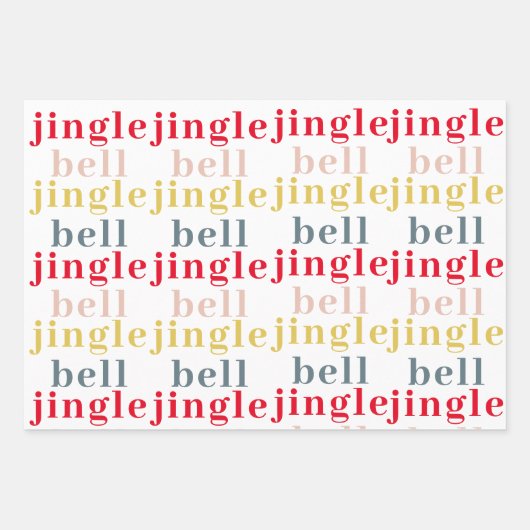 Moderne Farben Jingle Bell Jingle Bell Geschenkpapier Set (Vorderseite 2)