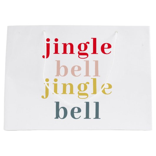 Moderne Farben Jingle Bell Jingle Bell Große Geschenktüte (Vorderseite)