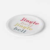 Moderne Farben Jingle Bell Jingle Bell Pappteller (Schrägansicht)