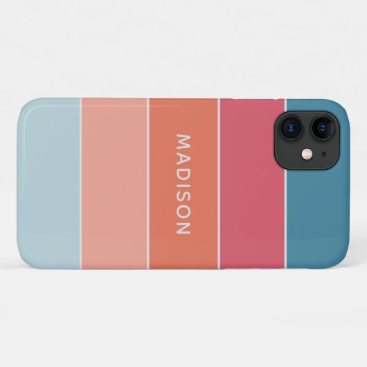 Moderne Farben Personalisiert Name Chic Case-Mate iPhone Hülle (Rückseite (Horizontal))