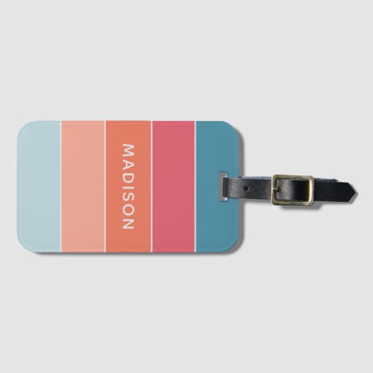 Moderne Farben Personalisiert Name Chic Gepäckanhänger (Vorderseite (Horizontal))