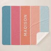 Moderne Farben Personalisiert Name Chic Sherpadecke (Vorderseite (Horizontal))