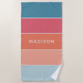 Moderne Farben Personalisiert Name Chic Strandtuch (Vorderseite)