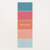 Moderne Farben Personalisiert Name Chic Yogamatte (Rückseite)