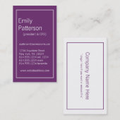 Moderne Farben: Phlox- und White-Business-Card Visitenkarte (Vorne/Hinten)