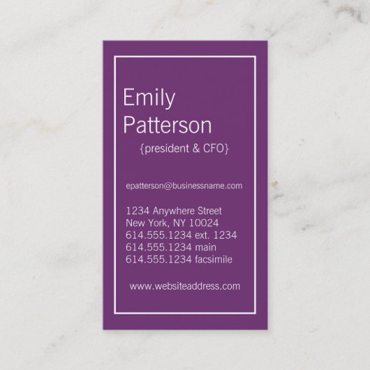 Moderne Farben: Phlox- und White-Business-Card Visitenkarte (Vorderseite)