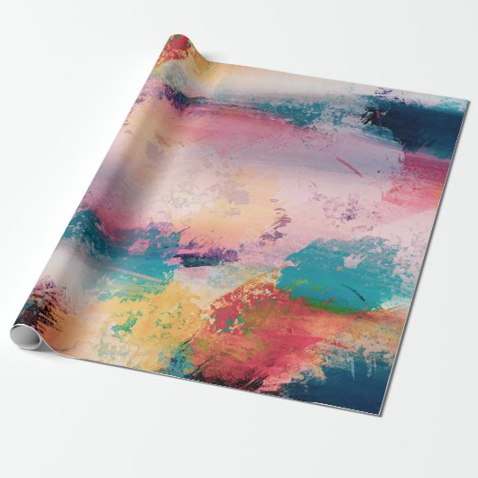 Moderne Farben Pinselstriche Pinselstriche Malerei Geschenkpapier (Ungerollt)