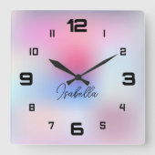 Moderne Farben Quadratische Wanduhr (Vorderseite)