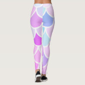 Moderne Farben, schöne Meerjungfrau, nahtloses Mus Leggings (Rückseite)