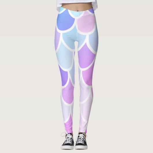 Moderne Farben, schöne Meerjungfrau, nahtloses Mus Leggings (Vorderseite)