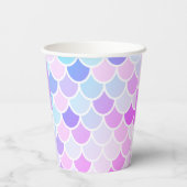 Moderne Farben, schöne Meerjungfrau, nahtloses Mus Pappbecher (Rückseite)