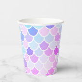 Moderne Farben, schöne Meerjungfrau, nahtloses Mus Pappbecher (Vorderseite)