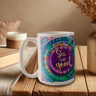 Moderne Farben sehen gute Zitatsinspirizität Kaffeetasse