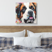 Moderne Farben St. Bernard Dog Kunst Leinwanddruck (Insitu (Schlafzimmer))