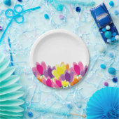 Moderne Farben und Blumen Pappteller (Party)