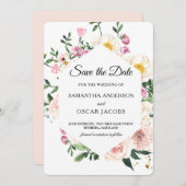 Moderne Farben und Blumen Save The Date (Vorne/Hinten)