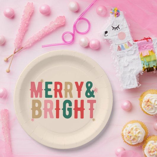 Moderne Farbenfroh und hell Pappteller (Party)