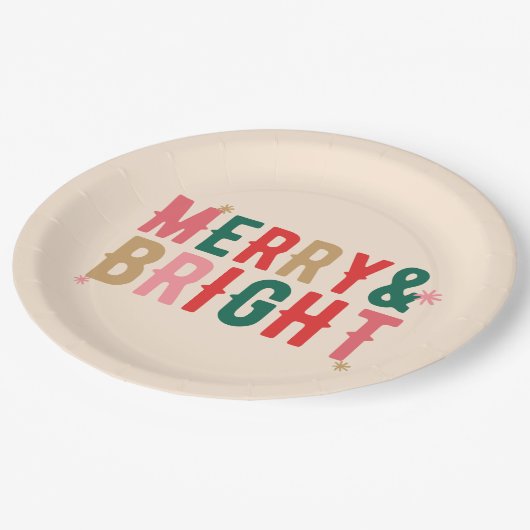 Moderne Farbenfroh und hell Pappteller (Schrägansicht)