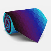 Moderne, farbenfrohe 3D-Kuben und Hexagons-Muster Krawatte (Gerollt)