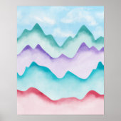 Moderne, farbenfrohe Abstrakte Berge Poster (Vorne)