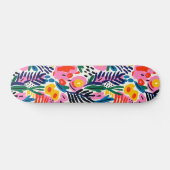 Moderne farbenfrohe abstrakte Blumengestaltung Skateboard (Horizontal)