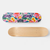 Moderne farbenfrohe abstrakte Blumengestaltung Skateboard (Horizontal)