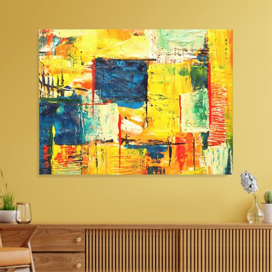 Moderne farbenfrohe abstrakte Expression Leinwanddruck (Insitu (Wohnzimmer))