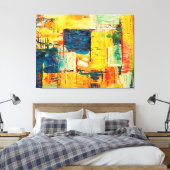 Moderne farbenfrohe abstrakte Expression Leinwanddruck (Insitu (Schlafzimmer))