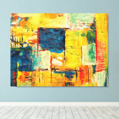Moderne farbenfrohe abstrakte Expression Leinwanddruck (Insitu (Holzboden))