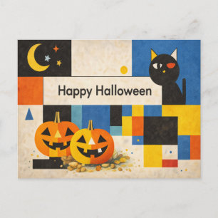 Moderne farbenfrohe abstrakte Halloween Feiertagspostkarte