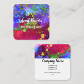 moderne, farbenfrohe abstrakte Kunst doppelseitig Quadratische Visitenkarte (Vorne/Hinten)