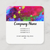 moderne, farbenfrohe abstrakte Kunst doppelseitig Quadratische Visitenkarte (Rückseite)