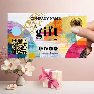 Moderne farbenfrohe abstrakte Kunst Geschenkkarte Rabattkarte