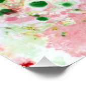 Moderne Farbenfrohe Abstrakte Kunst Grün Rot Poster (Ecke)