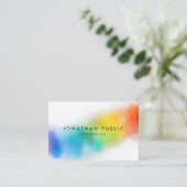 Moderne Farbenfrohe Abstrakte Kunst - Regenbogenfa Visitenkarte (Stehend Vorderseite)