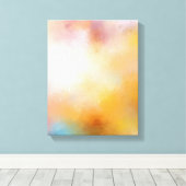 Moderne, farbenfrohe Abstrakte Kunst Rotes Gelb Leinwanddruck (Insitu (Holzboden))