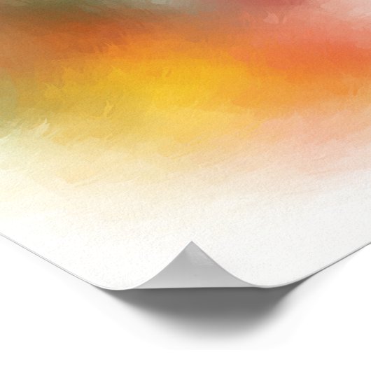 Moderne, farbenfrohe Abstrakte Kunst Rotes Gelb Poster (Ecke)