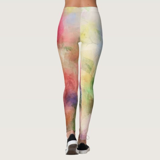 Moderne Farbenfrohe Abstrakte Kunstvorlage Leggings (Rückseite)