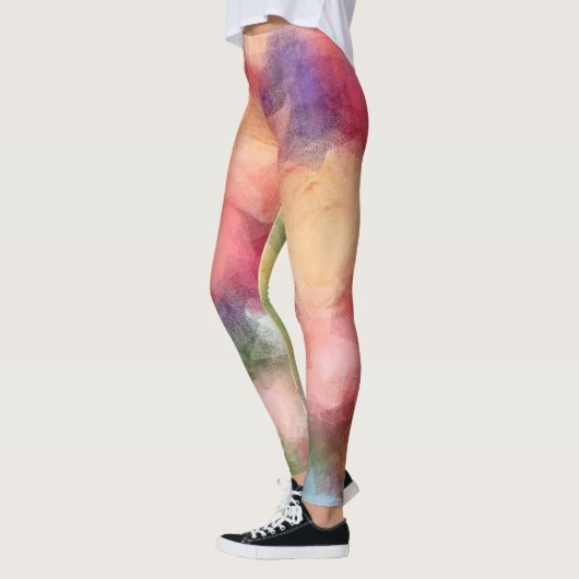 Moderne Farbenfrohe Abstrakte Kunstvorlage Leggings (Links)
