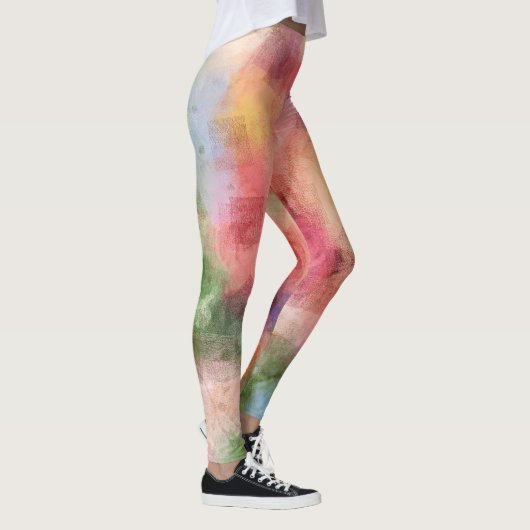 Moderne Farbenfrohe Abstrakte Kunstvorlage Leggings (Rechts)