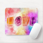 Moderne farbenfrohe abstrakte Liebe in Aquarell Mousepad (Mit Mouse)