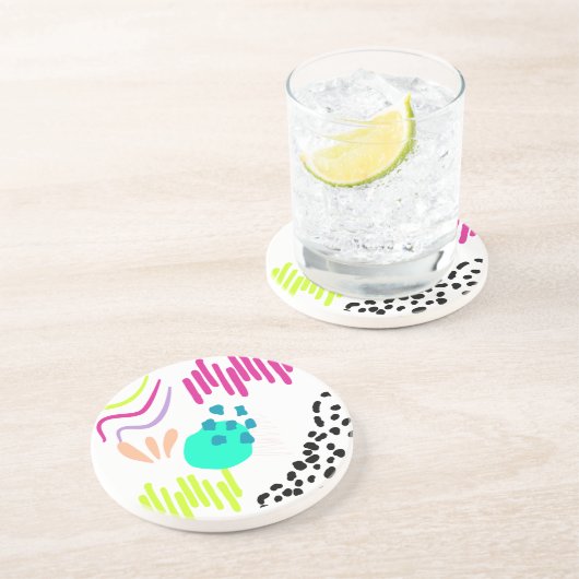 Moderne, farbenfrohe Abstrakte Muster. Getränkeuntersetzer (Seite)