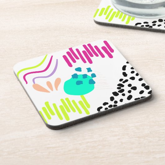 Moderne, farbenfrohe Abstrakte Muster. Getränkeuntersetzer (Linke Seite)
