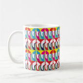 Moderne farbenfrohe abstrakte Muster Kaffeetasse (Links)