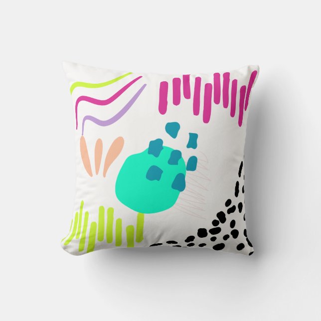 Moderne, farbenfrohe Abstrakte Muster. Kissen (Vorderseite)