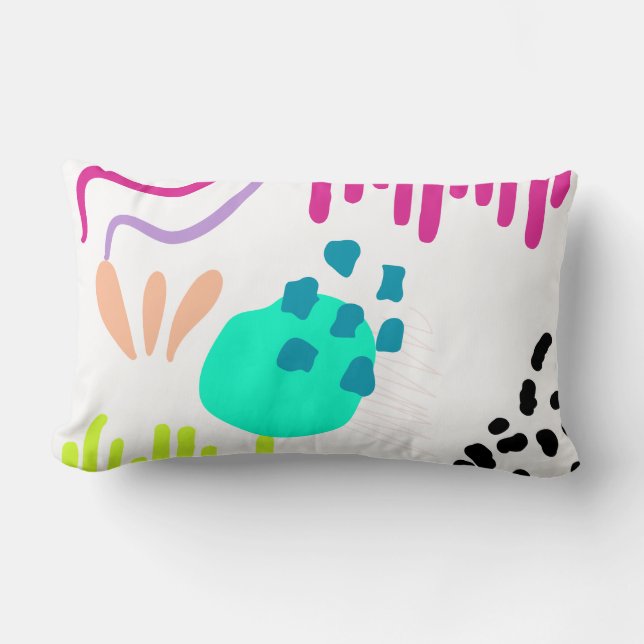 Moderne, farbenfrohe Abstrakte Muster. Lendenkissen (Vorderseite)