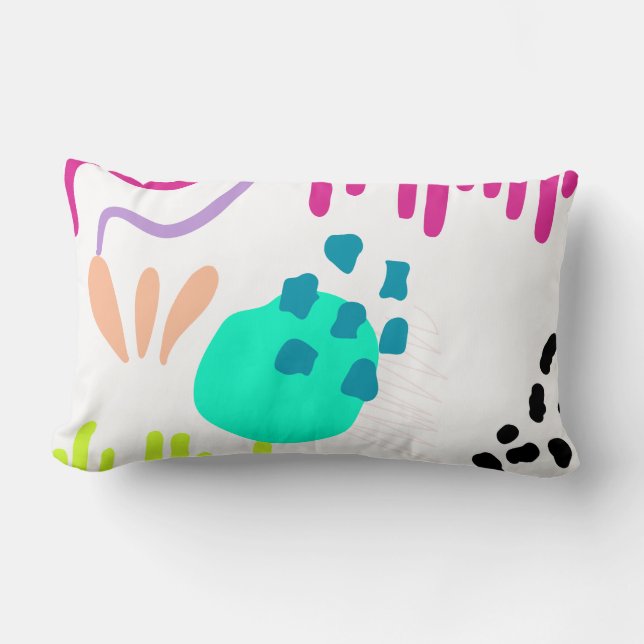 Moderne, farbenfrohe Abstrakte Muster. Lendenkissen (Vorderseite)