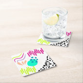 Moderne, farbenfrohe Abstrakte Muster. Rechteckiger Pappuntersetzer (Vor Ort)