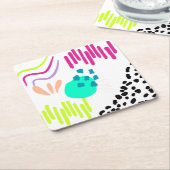 Moderne, farbenfrohe Abstrakte Muster. Rechteckiger Pappuntersetzer (angewinkelt)