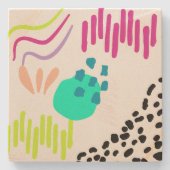 Moderne, farbenfrohe Abstrakte Muster. Steinuntersetzer (Vorderseite)